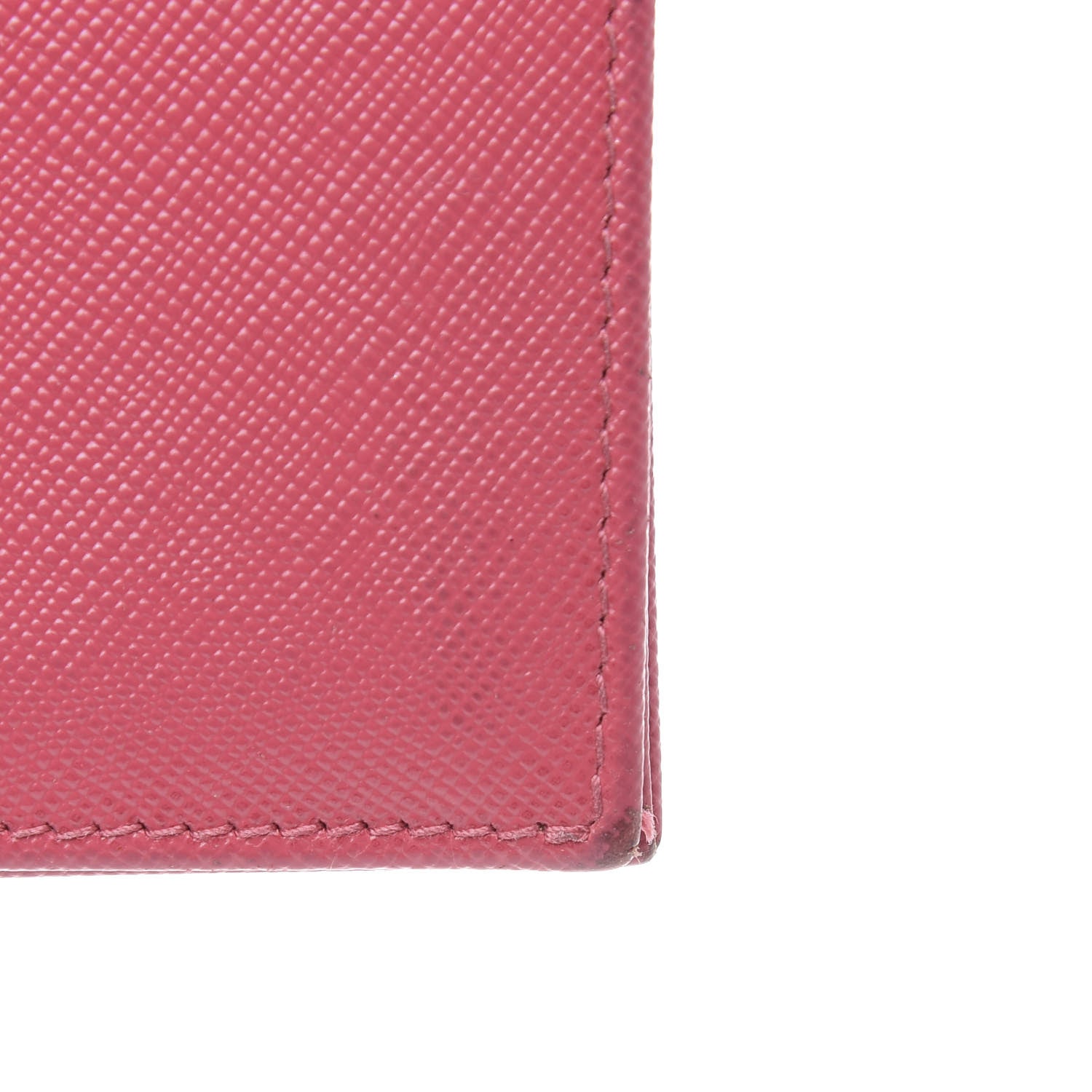 Prada Saffiano Metal Bi-Fold Card Holder Wallet Peonia 9 of 10