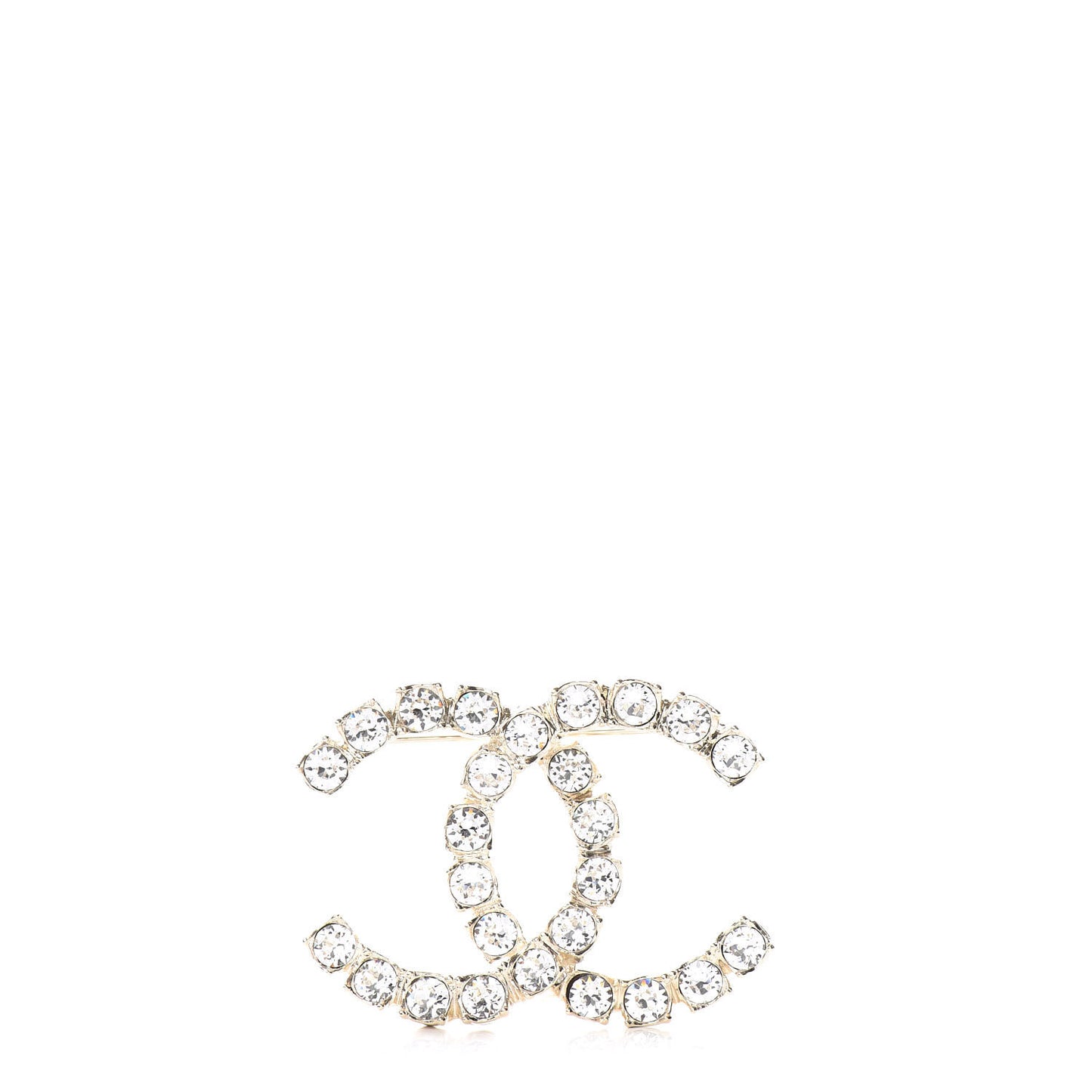 Crystal Coco's Pearls CC Brooch Light Gold