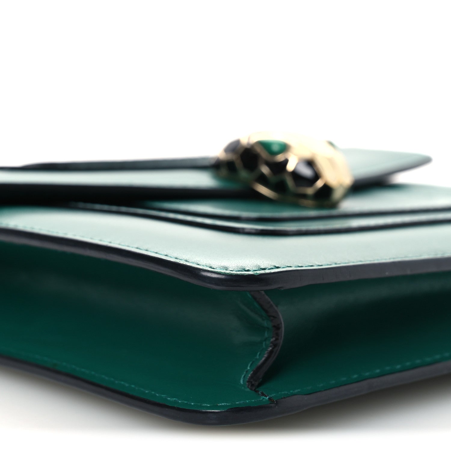 Bulgari Calfskin Small Serpenti Forever Snake Strap Crossbody Bag Emerald Green 10 of 14