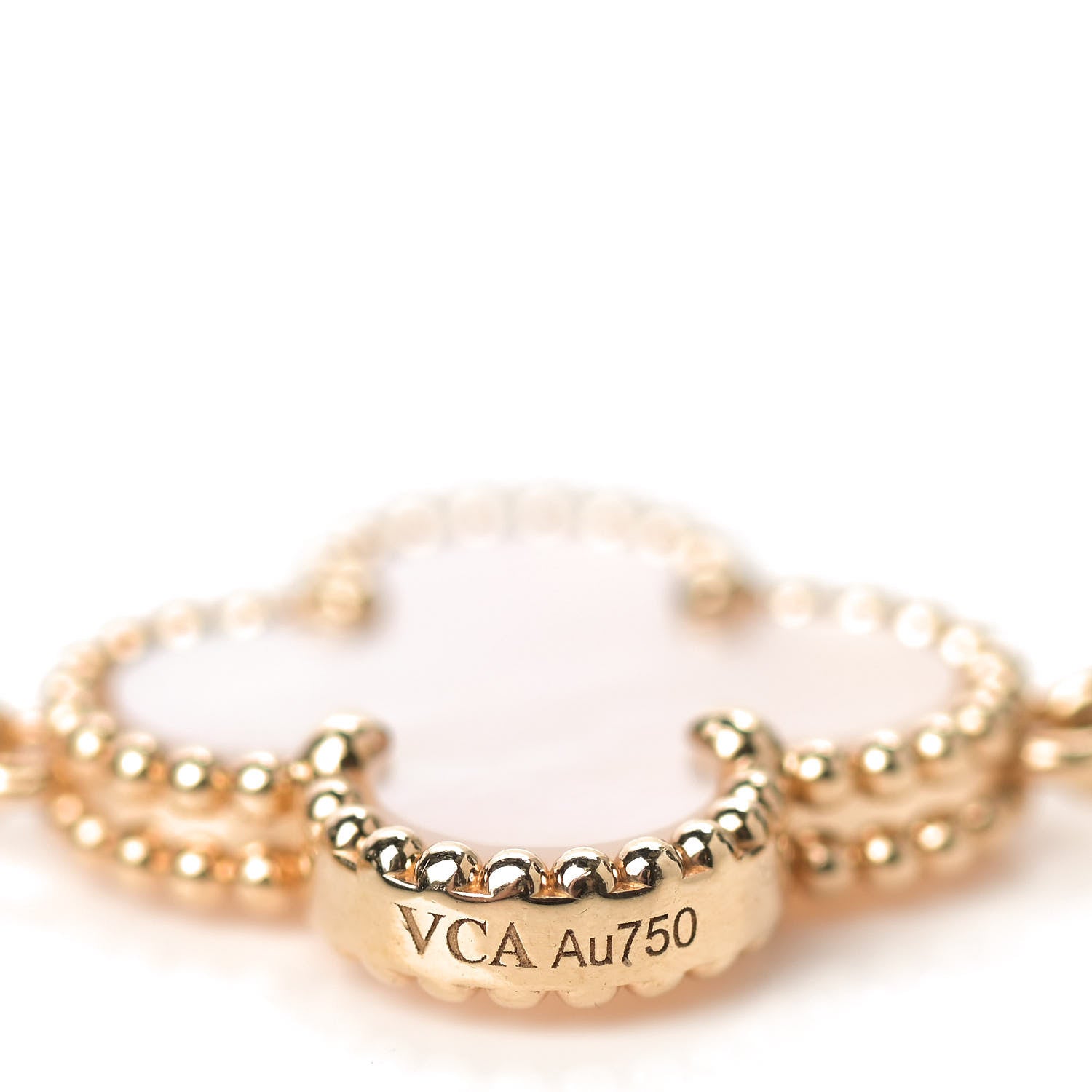 Van Cleef & Arpels 18K Yellow Gold Mother of Pearl 5 Motifs Vintage Alhambra Bracelet 4 of 6