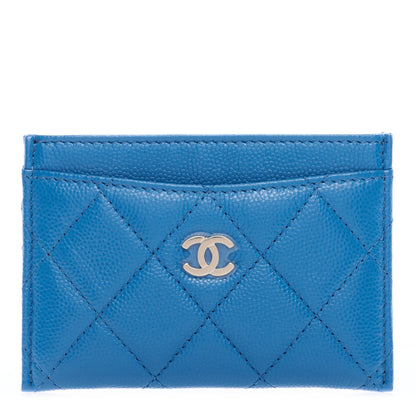 Chanel Caviar Quilted Card Holder Blue 1 of 8