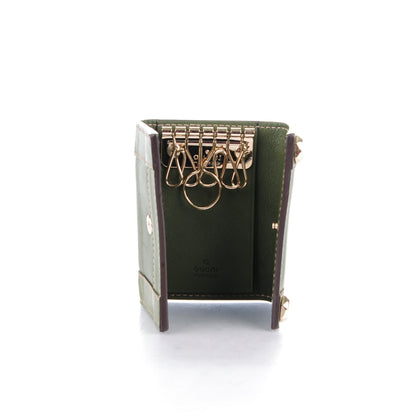 Gucci Calfskin Charmy 6 Key Holder Case Green 5 of 8