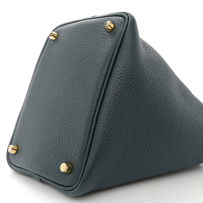 Hermes Taurillon Clemence Picotin Lock 18 PM Vert Cypress 10 of 11