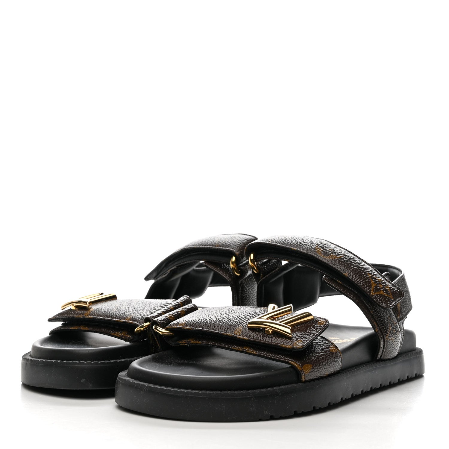 Louis Vuitton Monogram LV Sunset Comfort Flat Sandals 36 Cacao