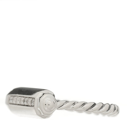 David Yurman Sterling Silver Diamond Lexington Barrel Ring 49 4.75 3 of 5