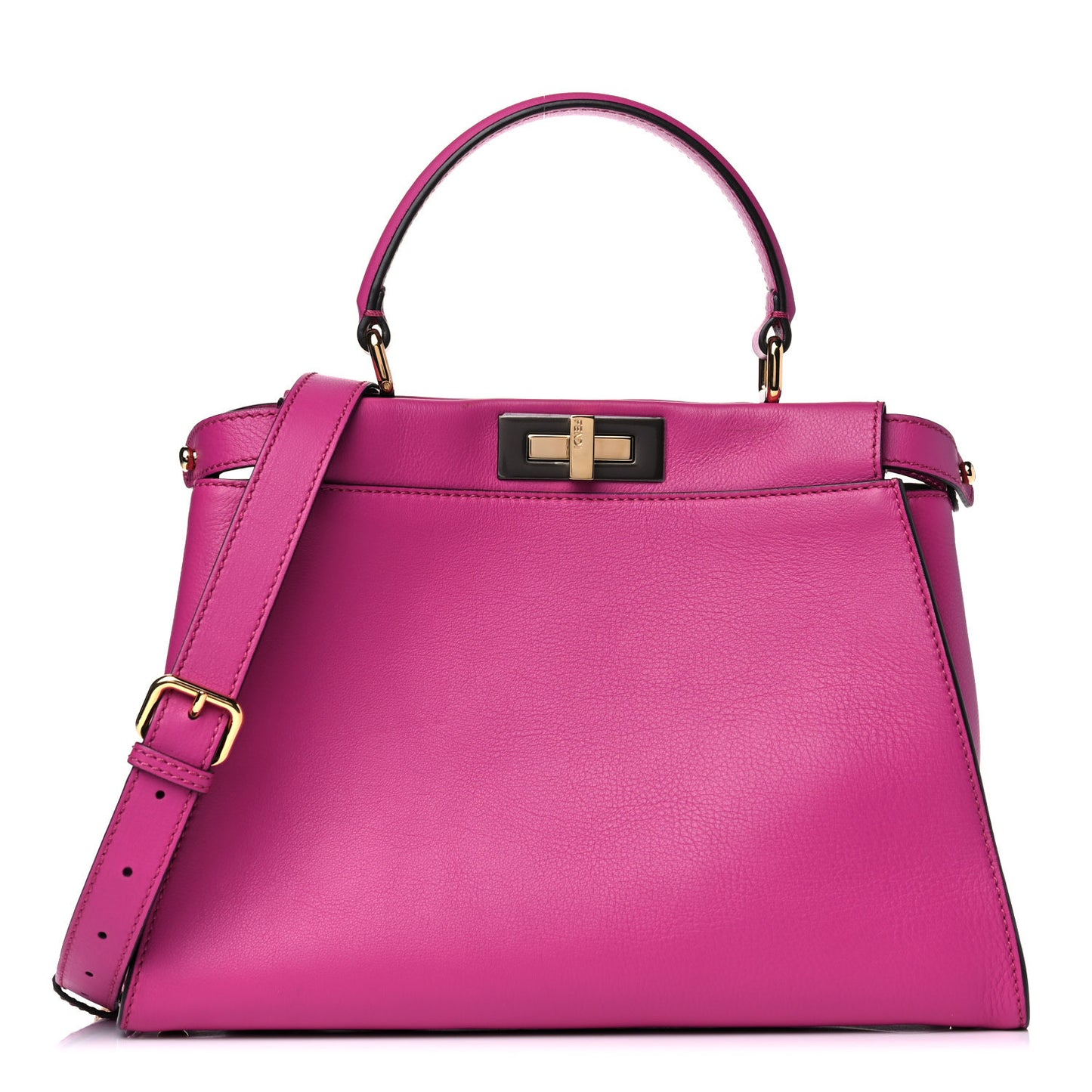 Vitello Seta Medium Peekaboo Iconic Satchel Magenta