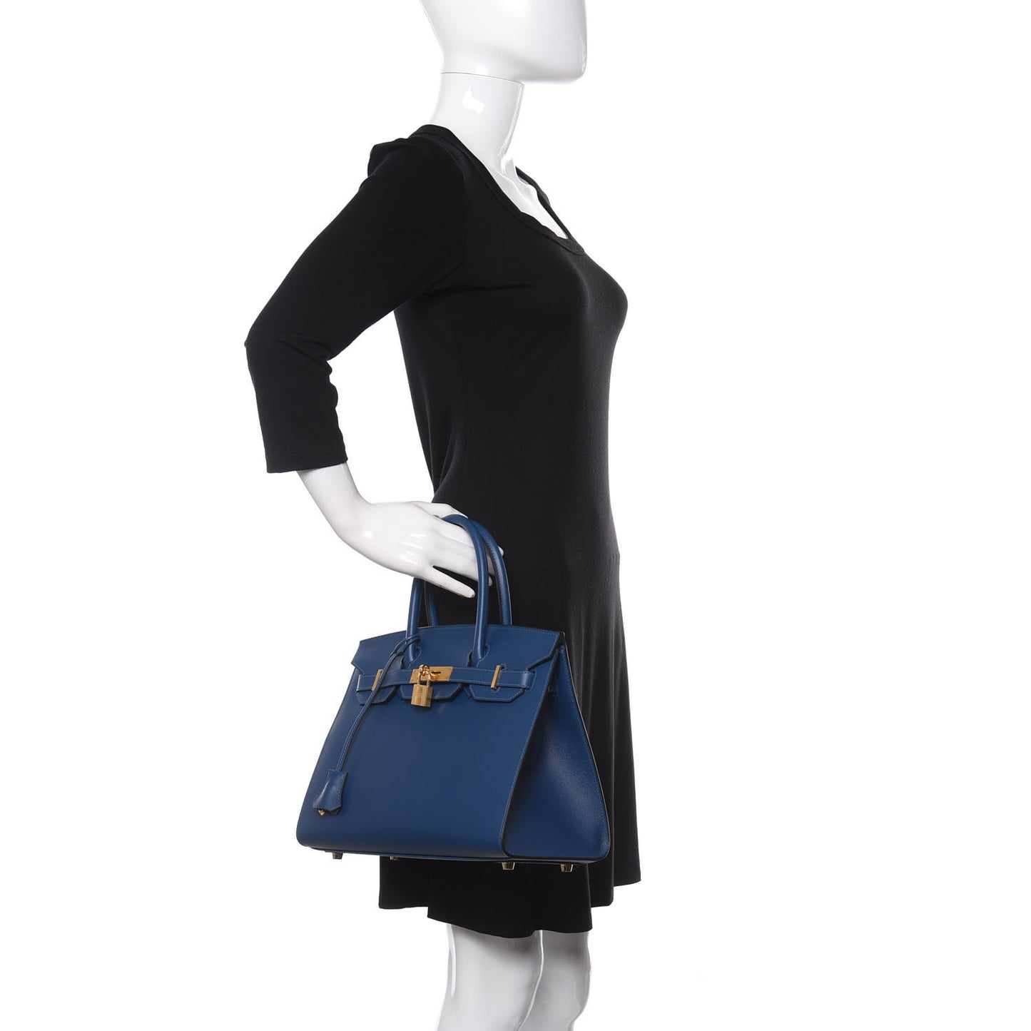 Madame Calfskin Birkin Sellier 30 Deep Blue