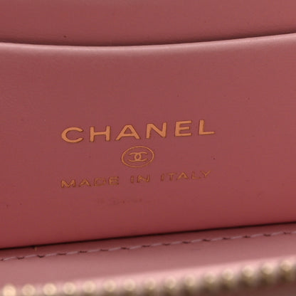 Chanel Caviar Quilted Pearl Enamel Small Vanity Case With Chain Light Pink 7 of 11