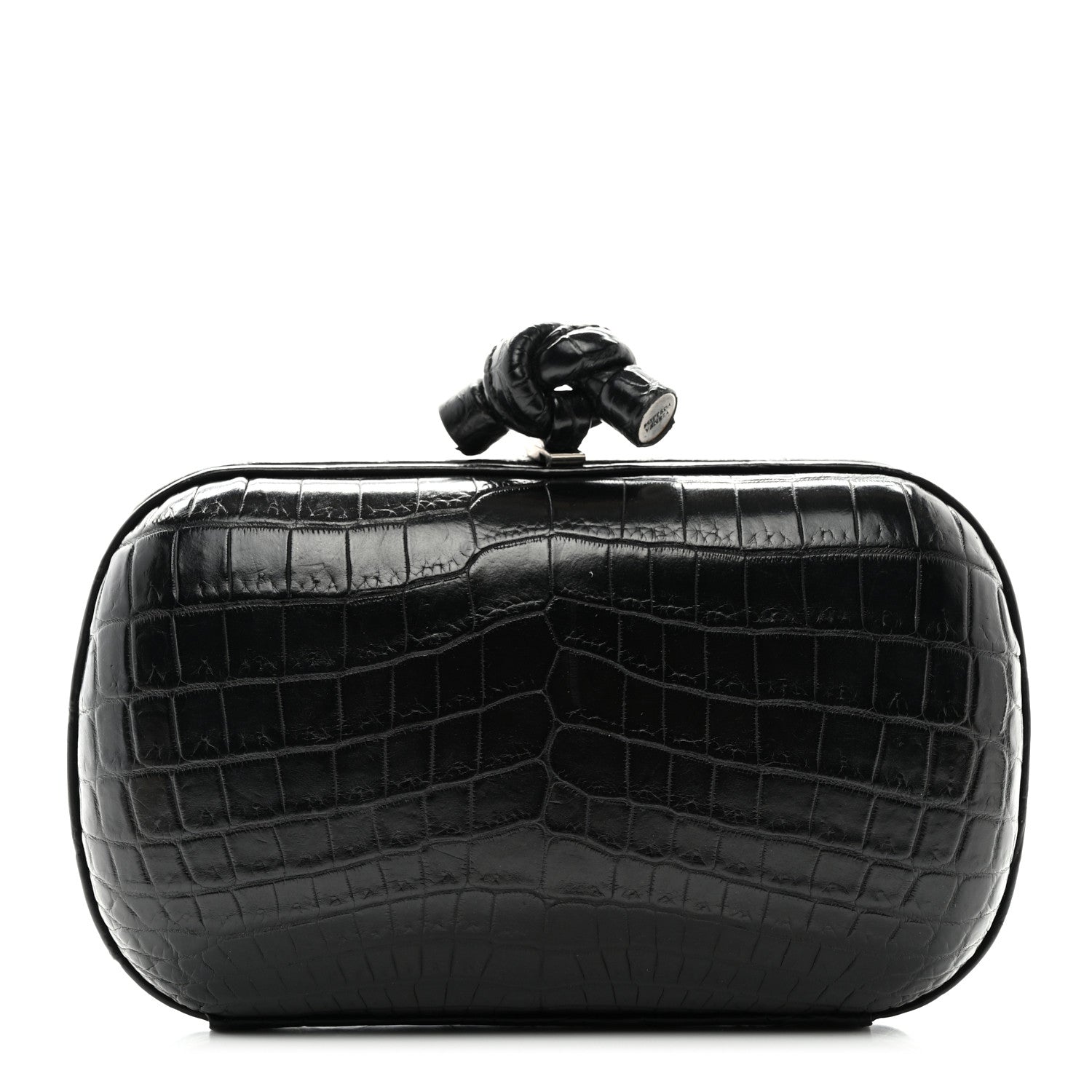 Bottega Veneta Crocodile Knot Clutch Black 1 of 6