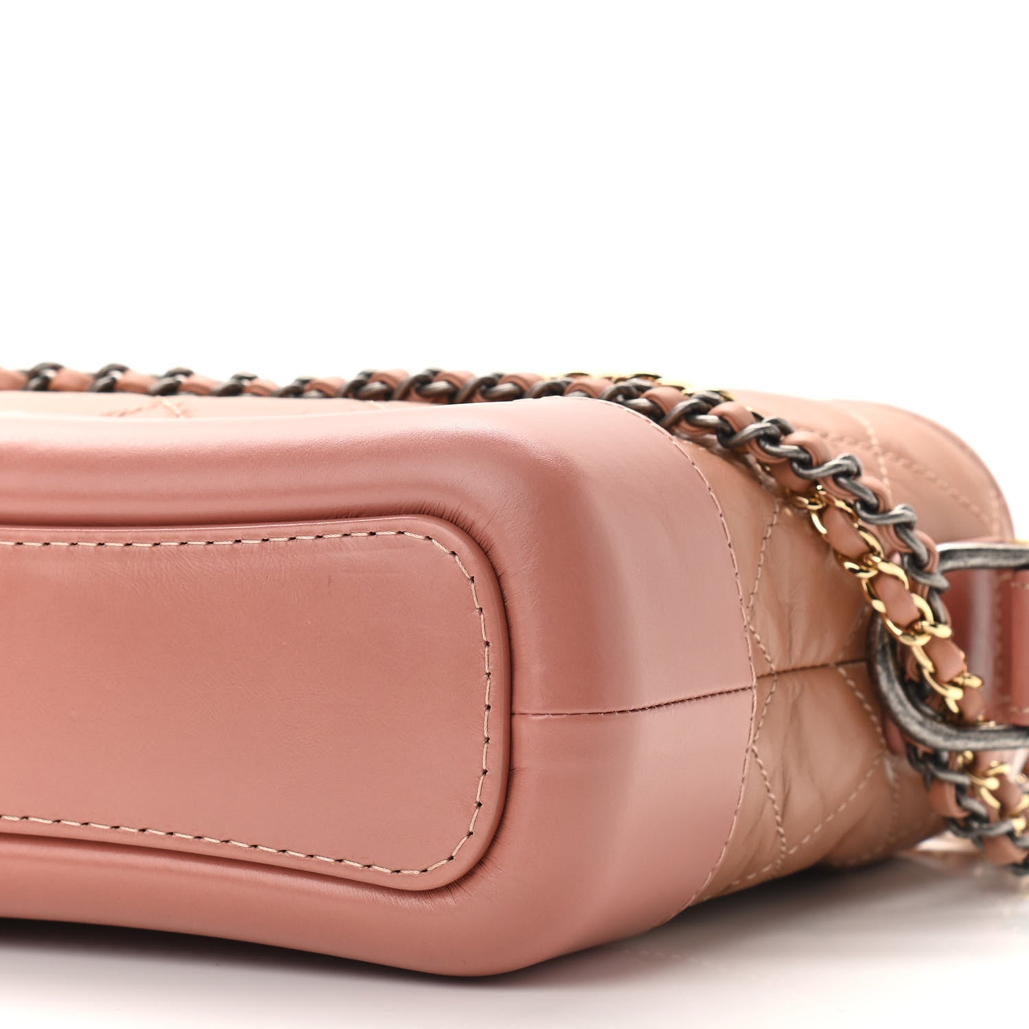Chanel Aged Calfskin Quilted Small Gabrielle Hobo Pink 10 of 10