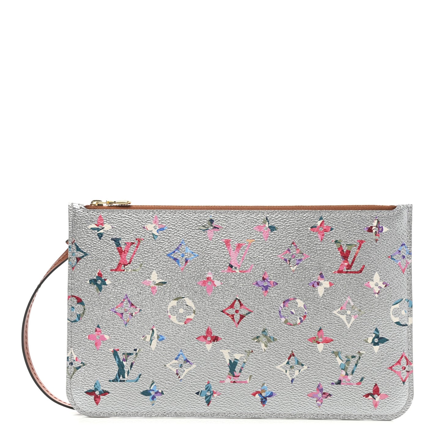 Metallic Monogram LV Garden Neverfull MM GM Pochette Silver