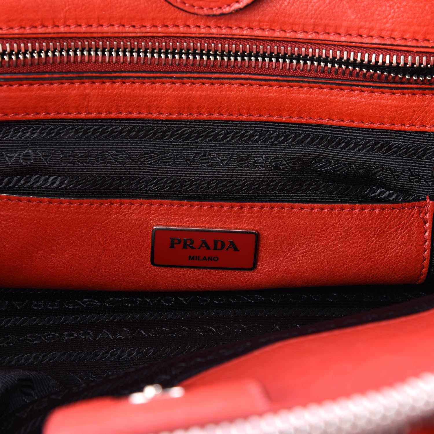 Prada Vitello Phenix Twin Pocket Tote Orange 9 of 12