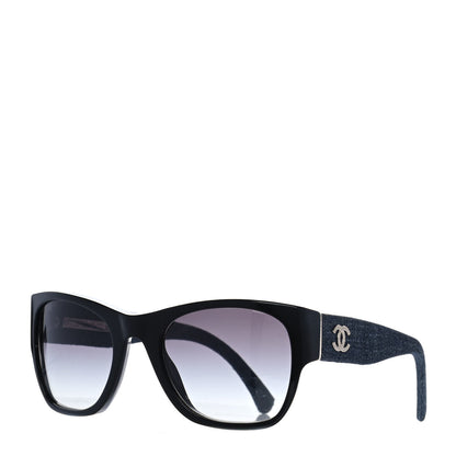 Chanel Acetate Denim CC Sunglasses 5162 Black Blue 1 of 8