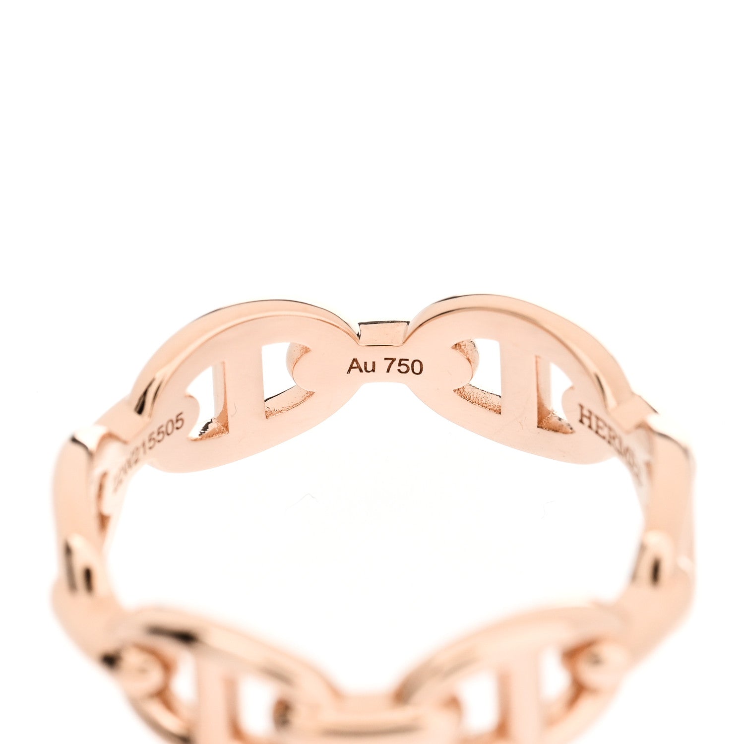 Hermes 18K Rose Gold PM Chaine D'Ancre Enchainee Ring 54 6.75 7 of 9
