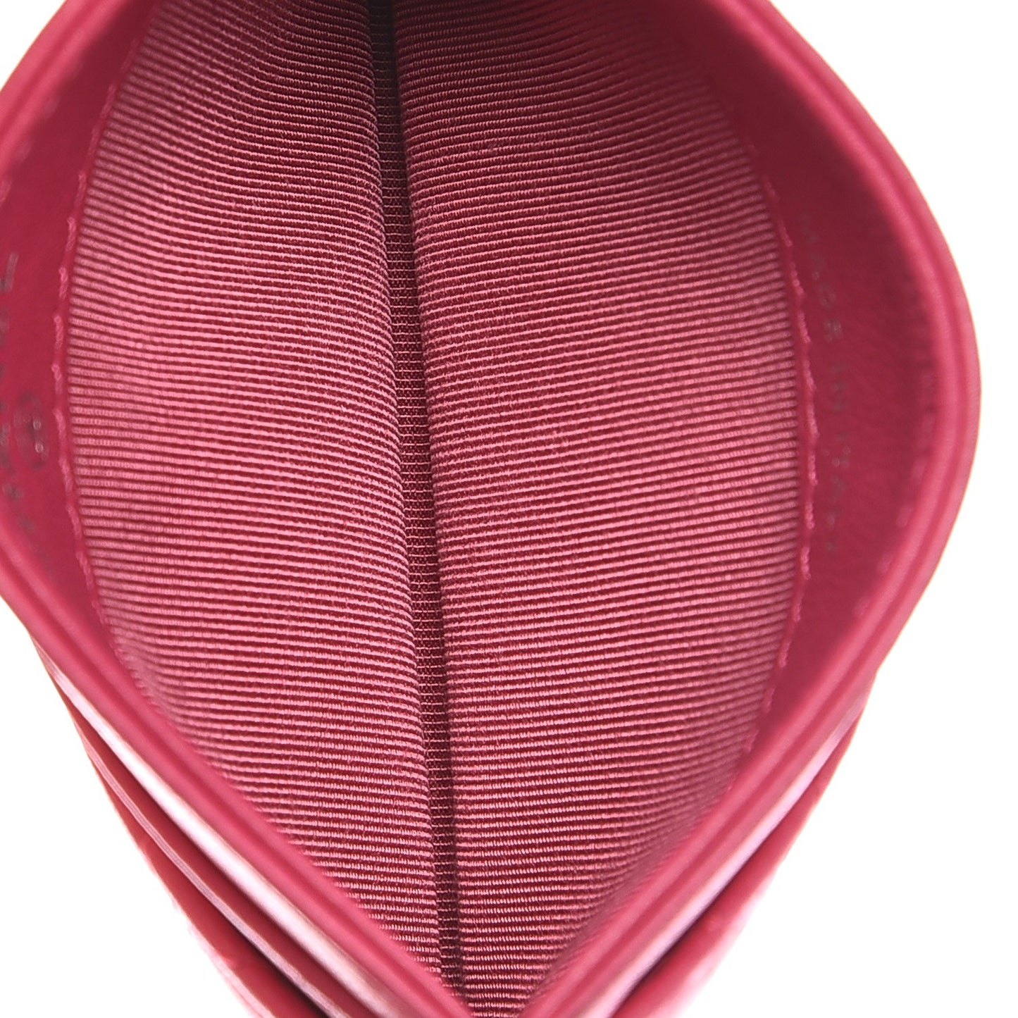 Lambskin Quilted Card Holder Fuchsia