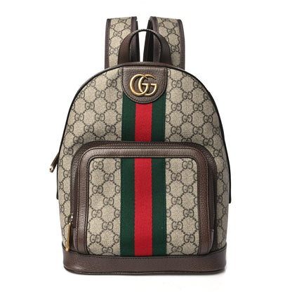 Gucci GG Supreme Monogram Calfskin Web Small Ophidia Day BackpacK Beige Ebony New Acero 1 of 10
