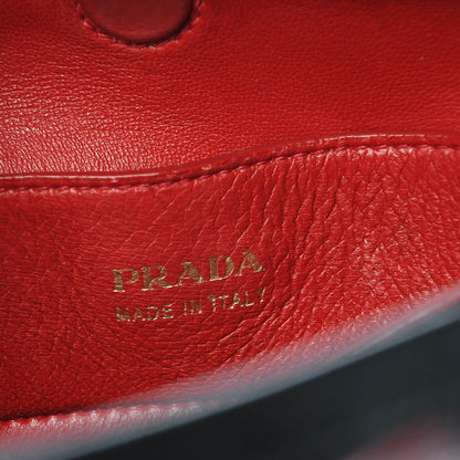 Prada Saffiano Cuir Large Double Bag Black Ciliegia 6 of 6