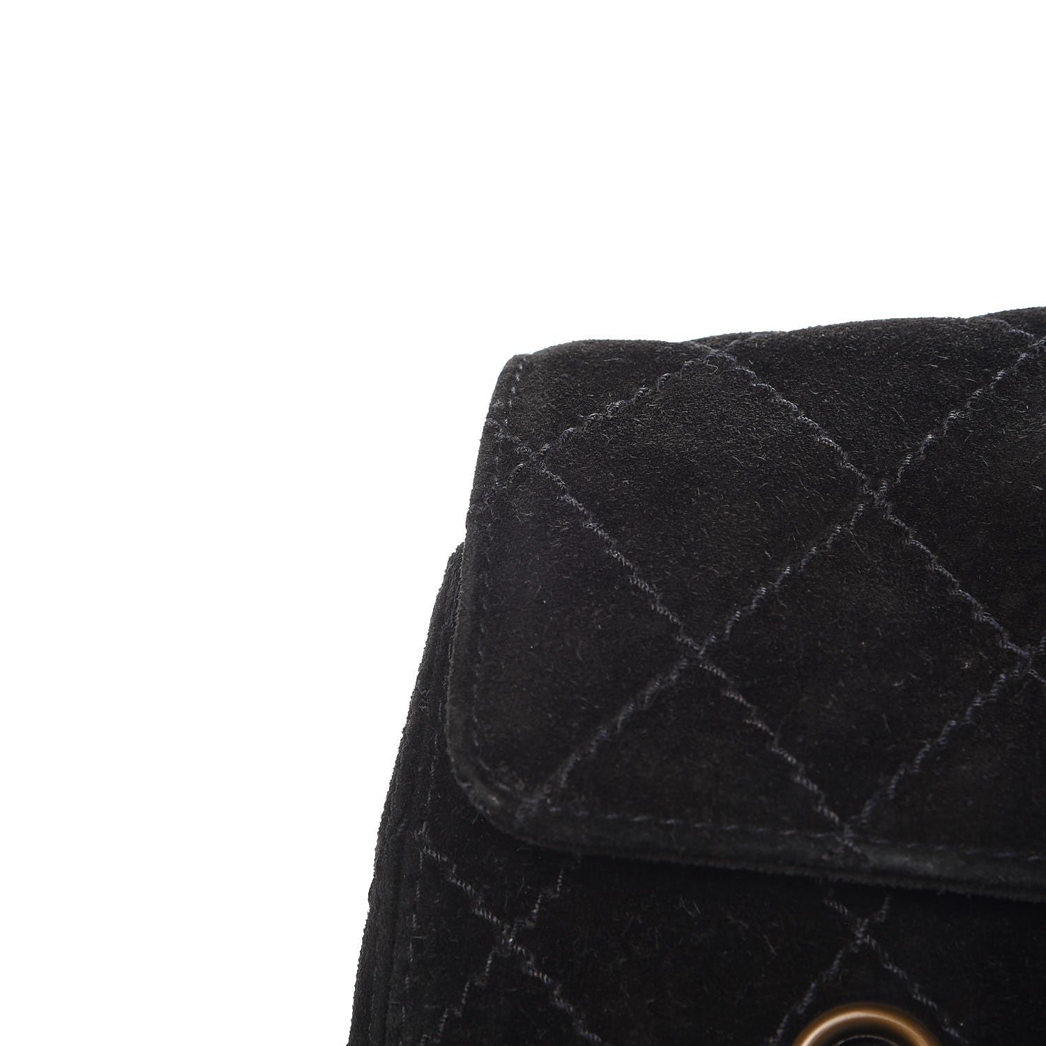 Chanel Suede Stitched Single Flap Black 15 of 15