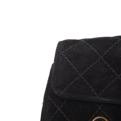 Chanel Suede Stitched Single Flap Black 15 of 15