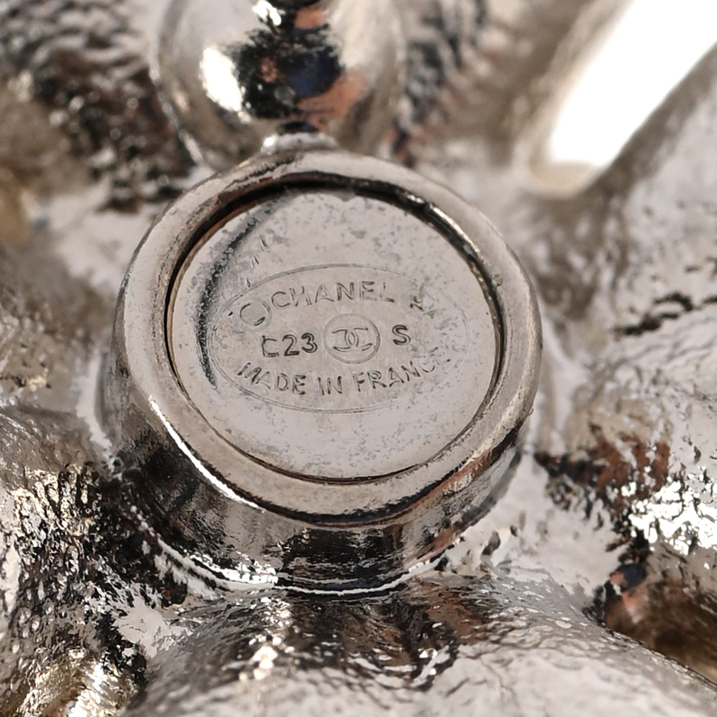 Crystal CC Clover Drop Earrings Silver Gold