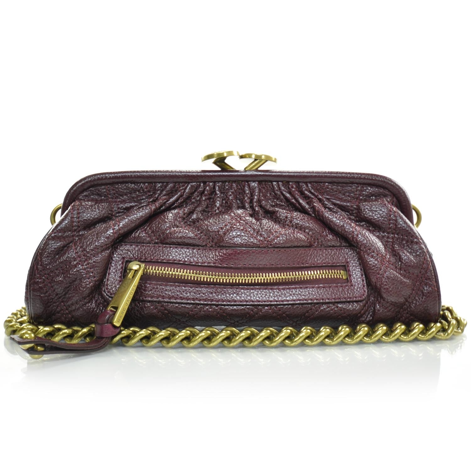 Marc Jacobs Quilted Leather East West Stam Clutch Violet 1 of 11
