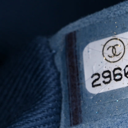 Chanel Frayed Denim Quilted Large Blue Chip Flap Blue 7 of 9