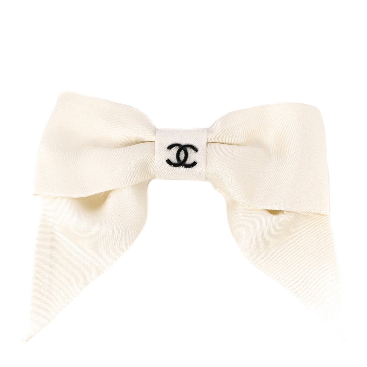 Silk Bow CC Hair Clip White Black