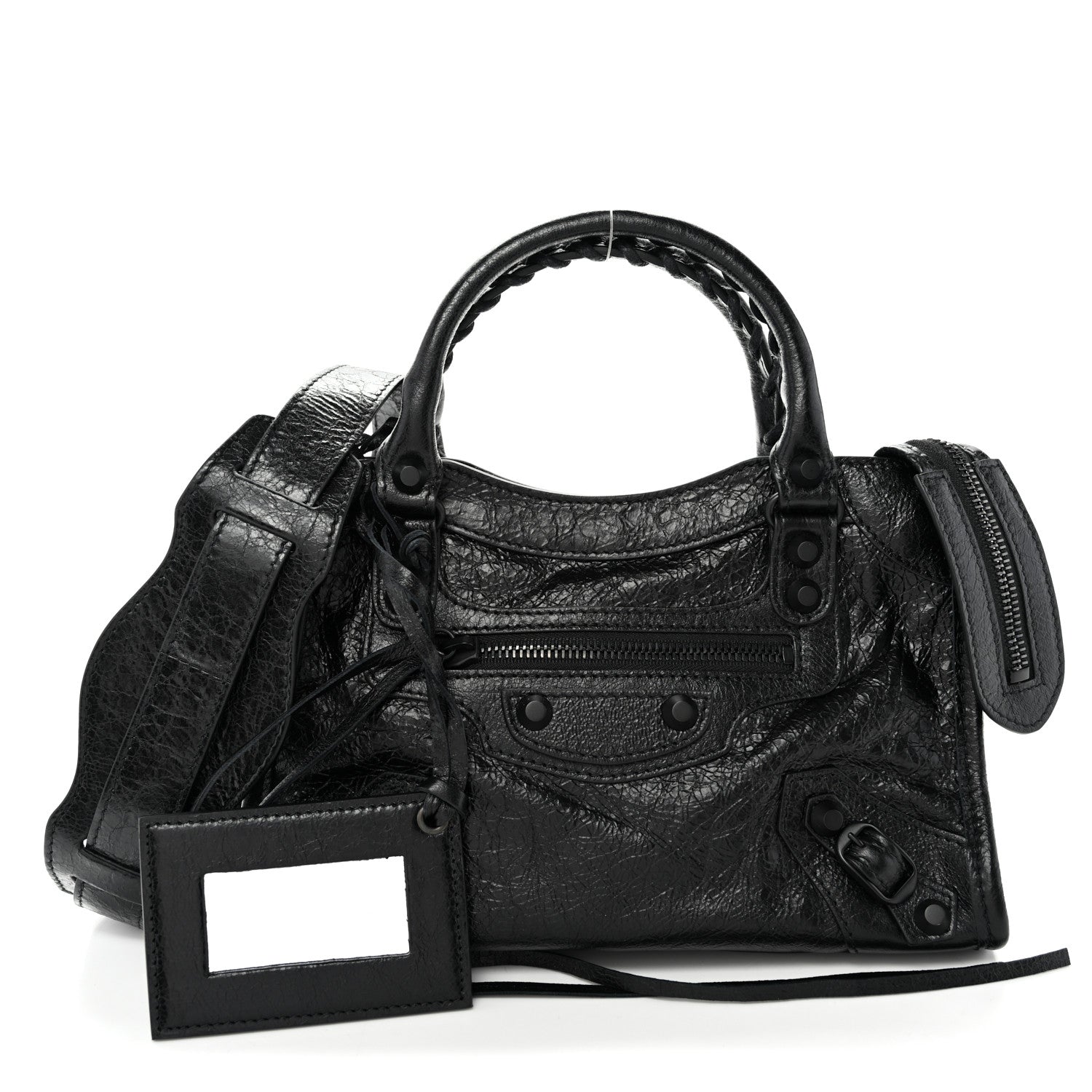 Balenciaga Agneau Arena Classic Black Hardware Mini City Black 3 of 11