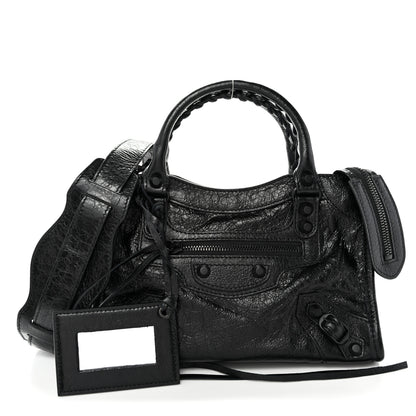 Balenciaga Agneau Arena Classic Black Hardware Mini City Black 3 of 11