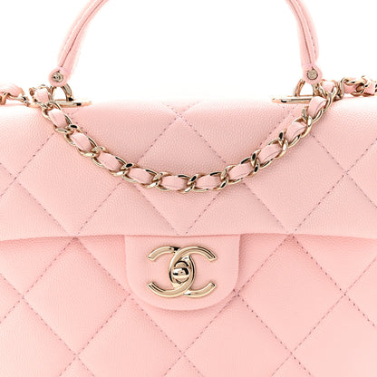 Chanel Caviar Quilted Mini Retro Twist Top Handle Flap Light Pink 8 of 11