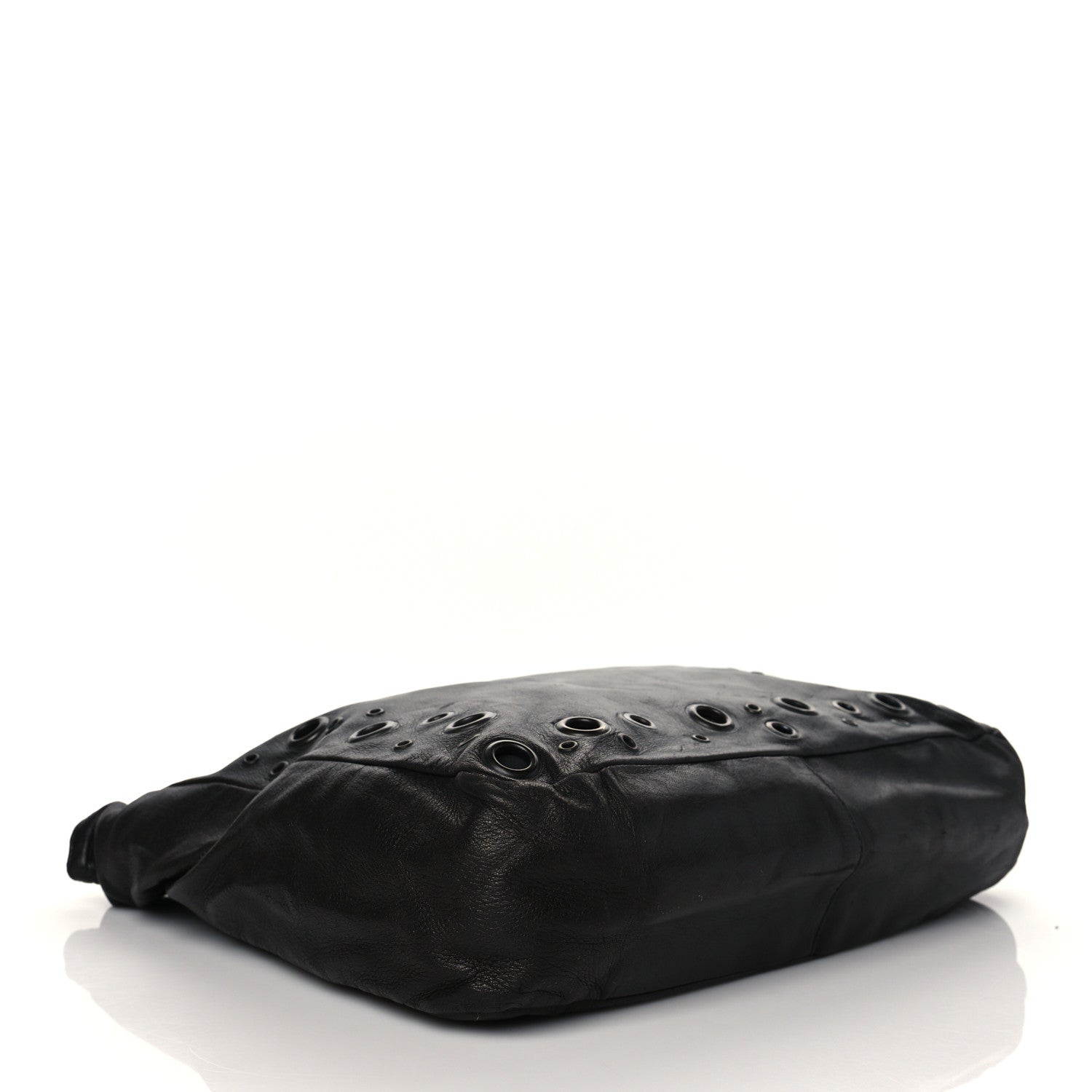 Prada Soft Calfskin Studded Tote Black 3 of 9