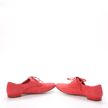 Miu Miu Suede Lace Up Oxford Flats 37 Coral 5 of 11