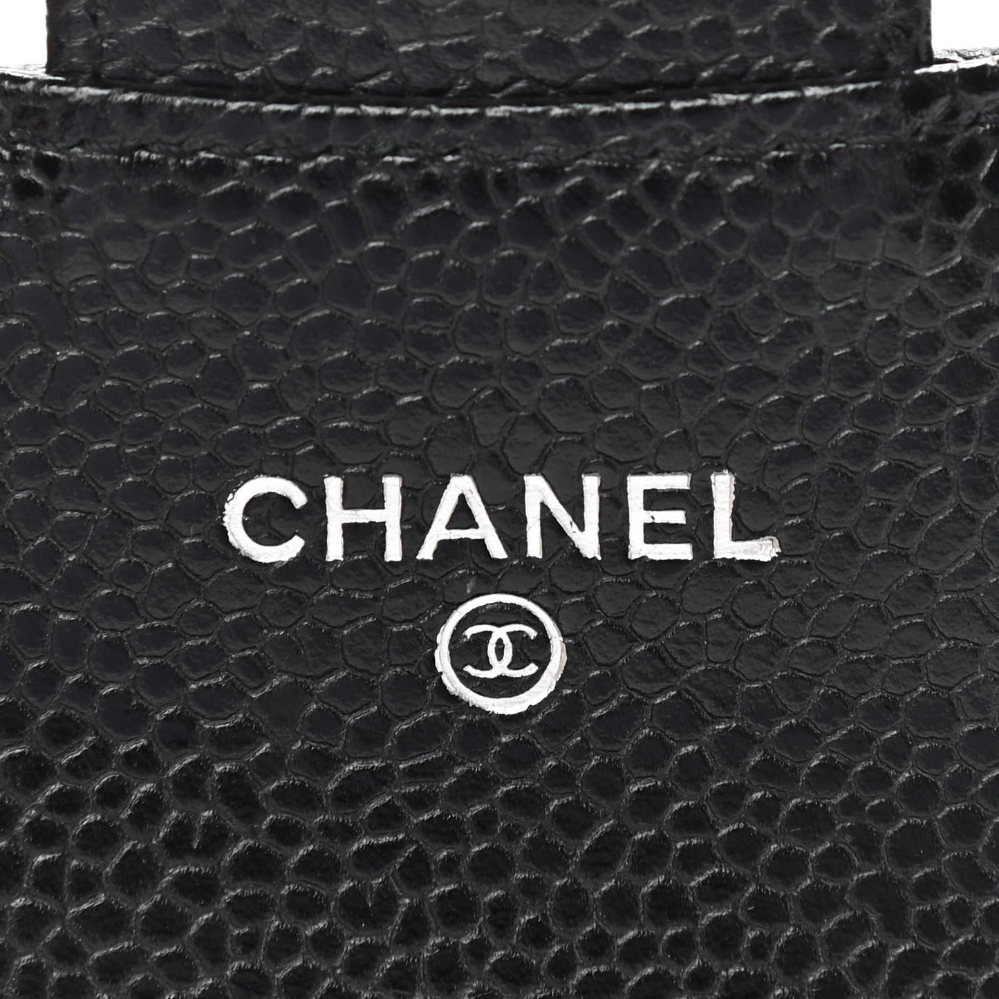 Caviar Quilted Flap Card Holder Black