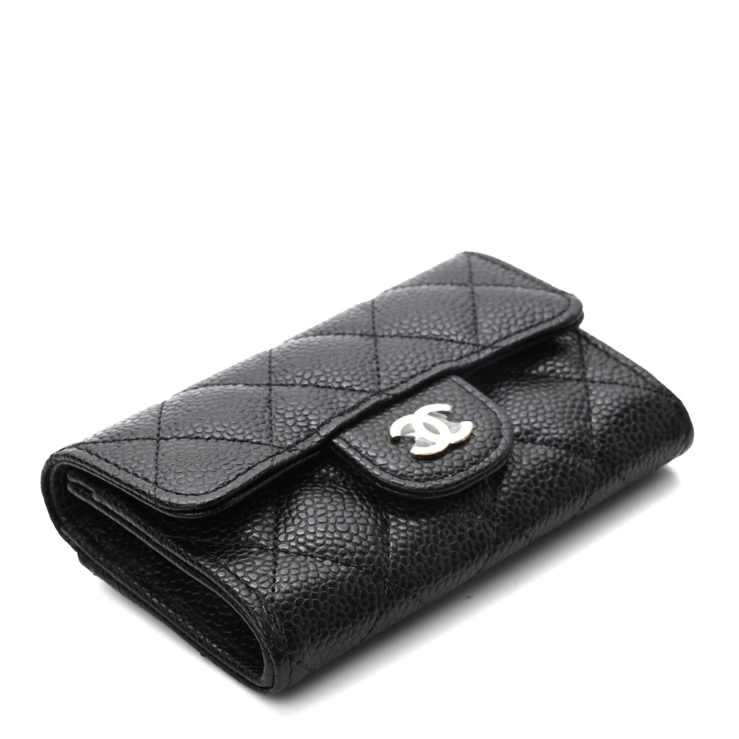 Chanel Caviar Quilted Flap Card Holder Wallet Black 4 of 8