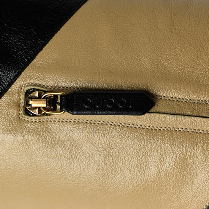 Gucci Calfskin Wrinkled Kid Diagonal Striped Zumi Knee Boots 38.5 Black Beige Romantic Cherry 8 of 9