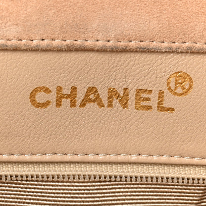 Chanel Suede Quilted CC Timeless Shopping Tote Beige 6 of 12