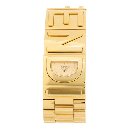Fendi Stainless Steel 22mm Graph Quartz Watch Gold 1 of 4