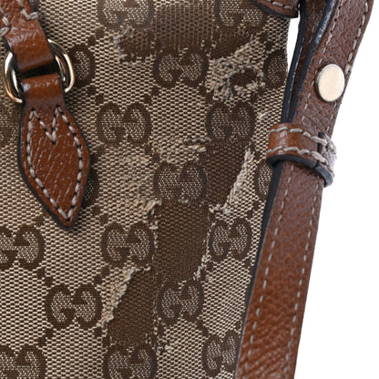 Gucci Monogram Textured Calfskin Medium Bree Foldover Tote Beige Ebony Nocciola 7 of 9