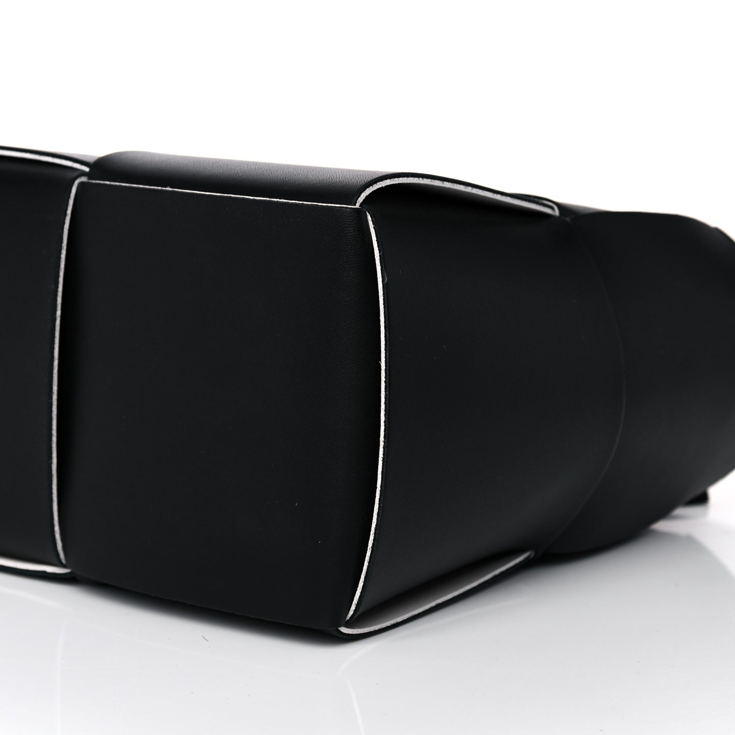 Nappa Maxi Intrecciato Small Arco Tote Black White