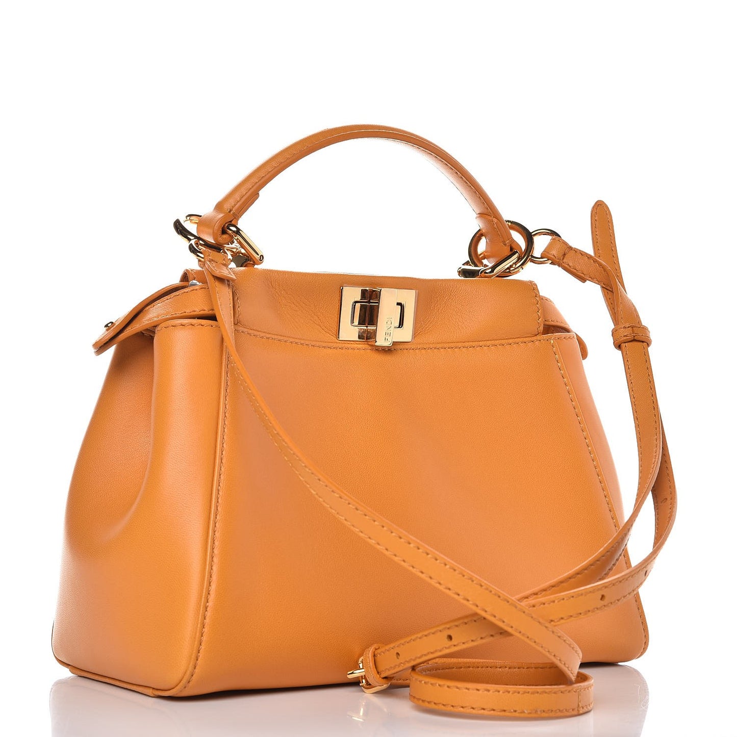 Nappa Mini Peekaboo Iconic Satchel Giallo Syrup