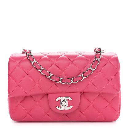Chanel Lambskin Quilted Mini Rectangular Flap Pink 1 of 9