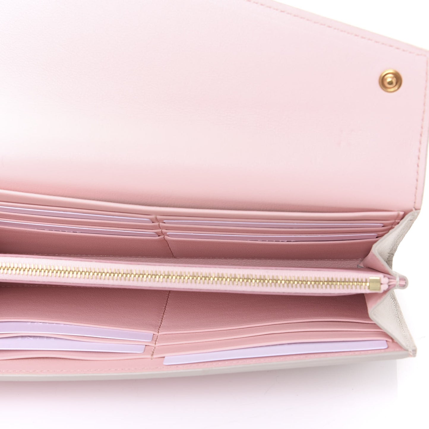 Lambskin Large Diagonal Multifunction Flap Wallet Pink Desert
