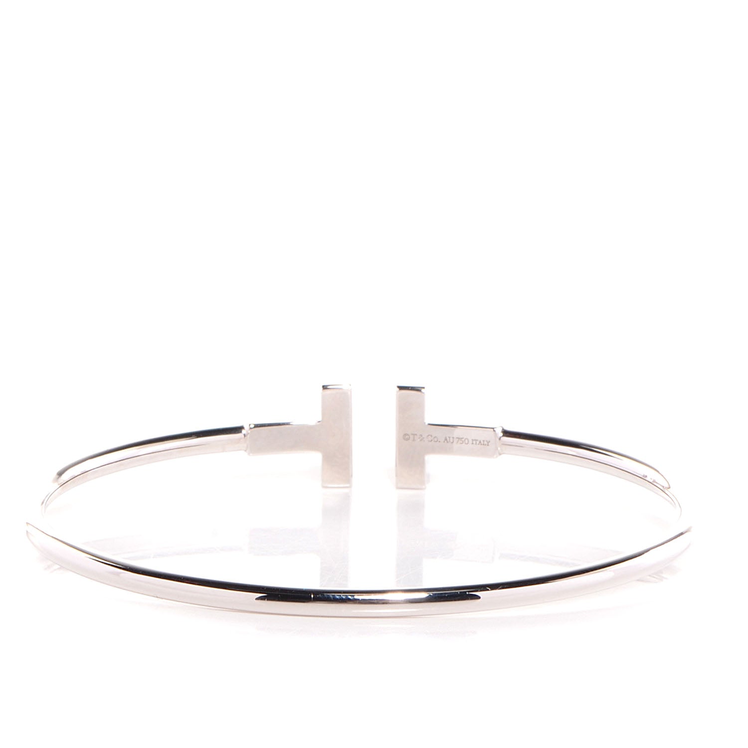 Tiffany 18K White Gold T Wire Bracelet 4 of 5