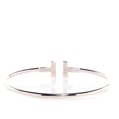 Tiffany 18K White Gold T Wire Bracelet 4 of 5