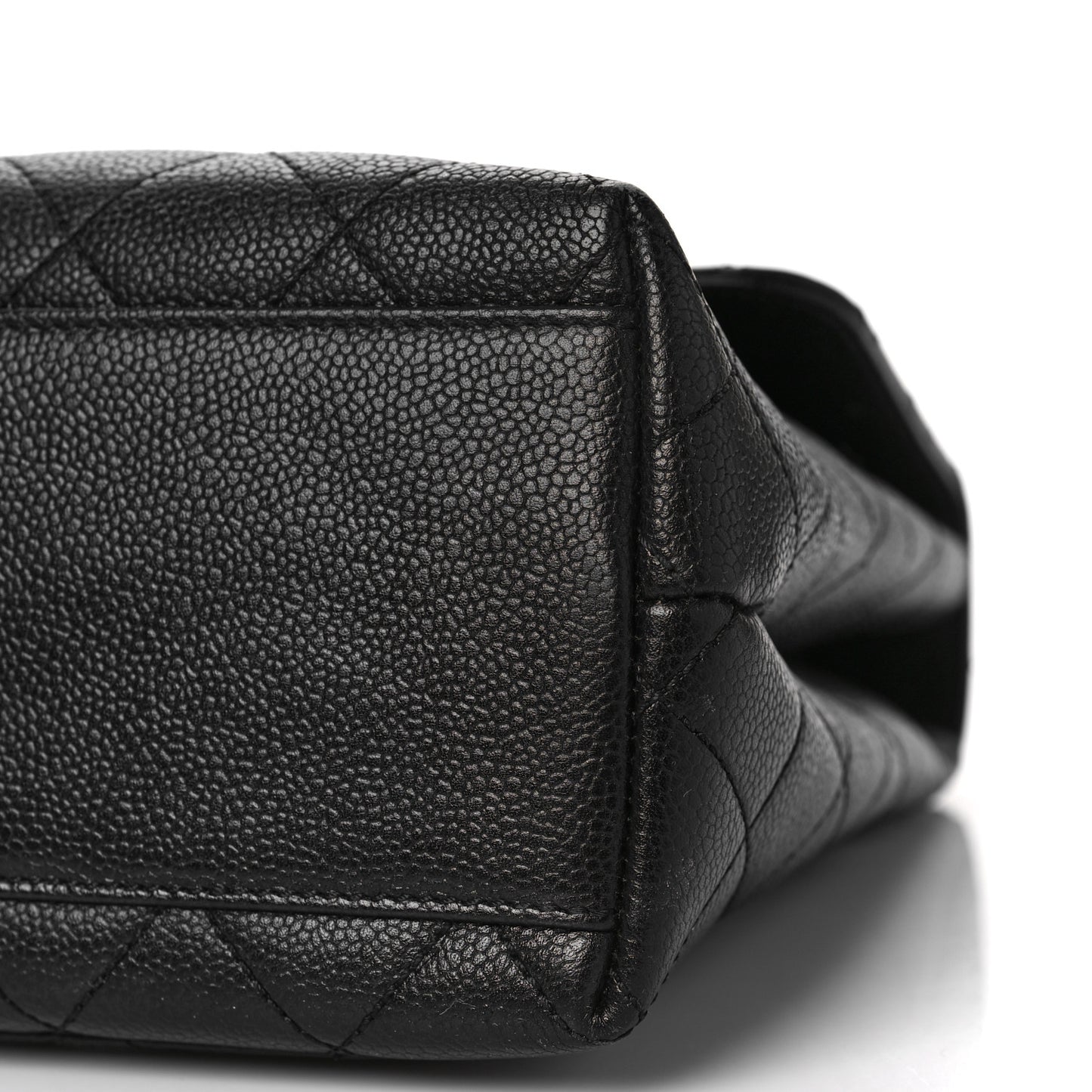 Caviar Quilted Jumbo Kelly Flap Black