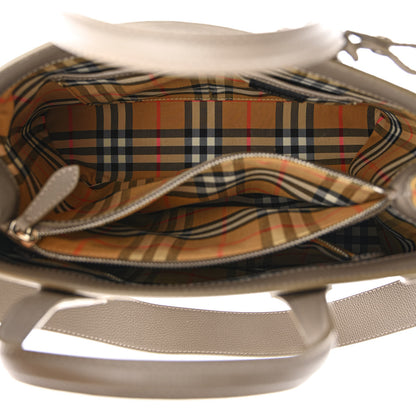 Burberry Derby Calfskin House Check Medium Banner Tote Pale Grey 5 of 13