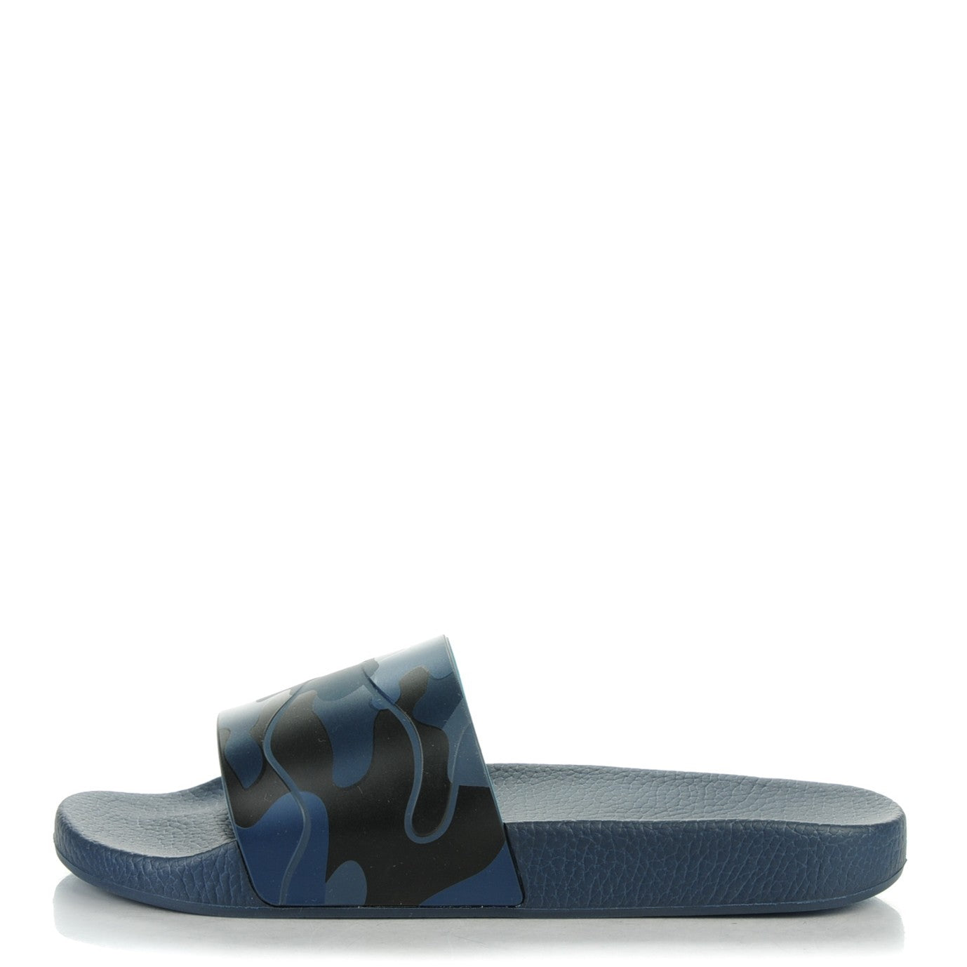 Rubber Camo Slide Sandals 41 Blue