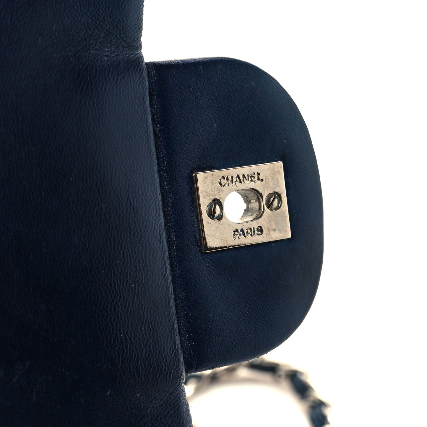 Lambskin Perforated Jumbo Double Flap Blue