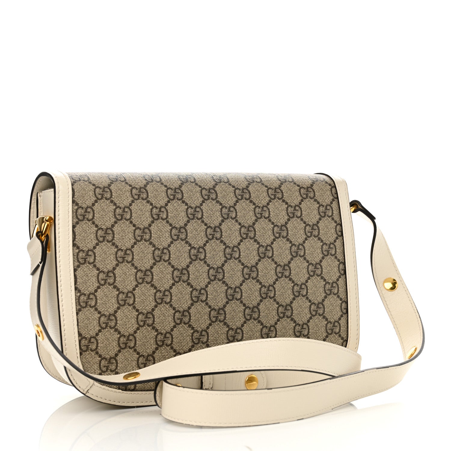 Gucci GG Supreme Monogram Horsebit 1955 Shoulder Bag Beige Mystic White 3 of 13