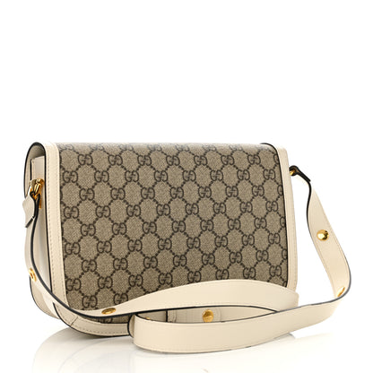 Gucci GG Supreme Monogram Horsebit 1955 Shoulder Bag Beige Mystic White 3 of 13